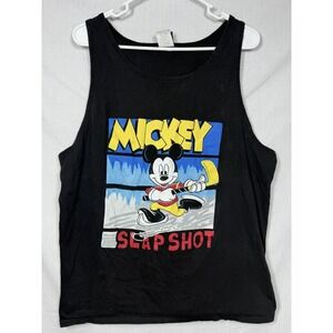 Vintage Mickey Mouse "Slap Shot" Tank‎ Top Mickey Unlimited 90s Disney